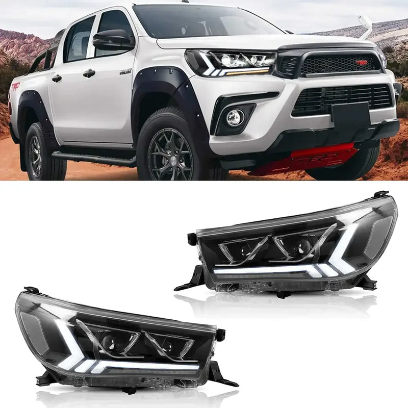 Phares LED Toyota Hilux Revo Rocco AN120 2015-2020 Clignotants Séquentiels Feux de Jour