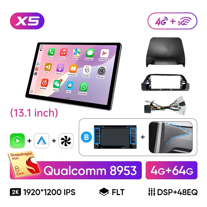 Autoradio Ainavi Android 13 Écran 13,1 Pouces Toyota RAV4 XA50 2019-2025 CarPlay Sans Fil 2K