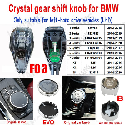 Pommeau de Vitesse Cristal BMW