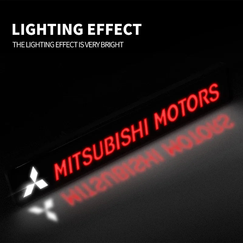 Emblème de Calandre Mitsubishi Motors Lumineux LED Logo Rouge pour ASX Lancer Pajero Outlander L200 Eclipse Delica