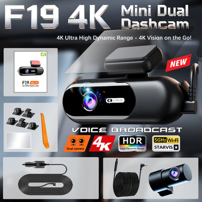 Dashcam 4K Avant et Arrière Wi-Fi Mode Parking