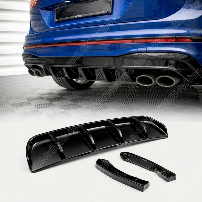 Kit Diffuseur de Pare-Chocs Arrière Volkswagen Tiguan R MK2 Noir Brillant ou Aspect Carbone