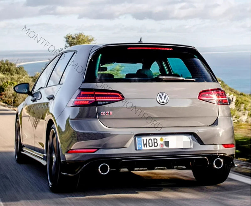 Diffuseur Arrière Complet Volkswagen Golf 7 et 7.5 GTI R Noir Brillant