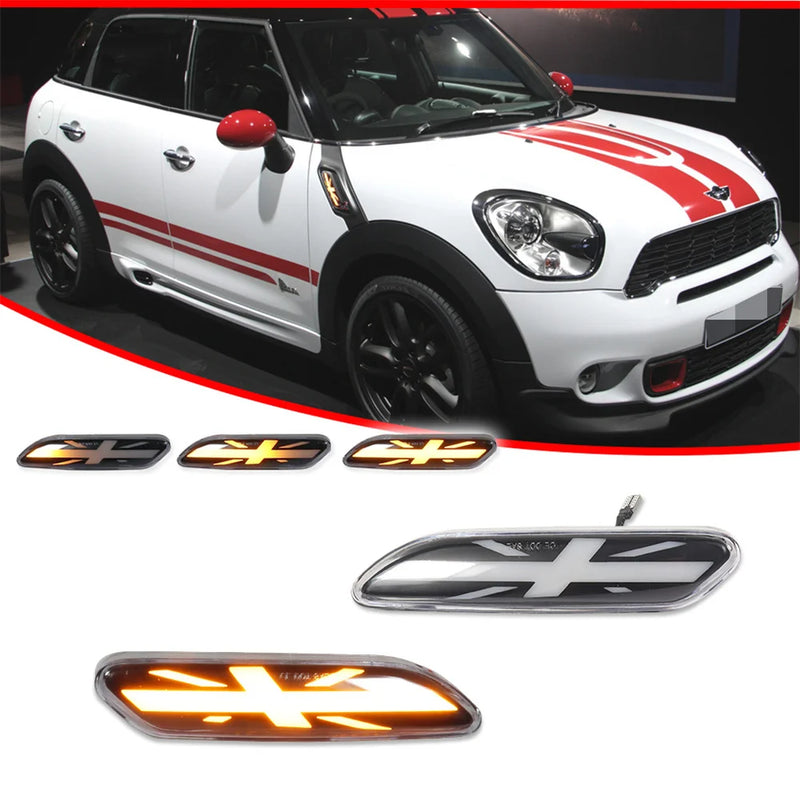 Clignotants Latéraux LED Dynamiques Mini Cooper R60 Countryman R61 Paceman 2011-2016 Union Jack Ambre
