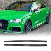 Bas de Caisse Carbone Audi A3 8V Berline S Line et S3 2014-2019, Jupes Latérales 2 Pièces