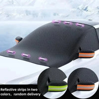 Housse Pare-Brise Voiture Hiver Noire Oxford Magnétique 253 x 117 cm