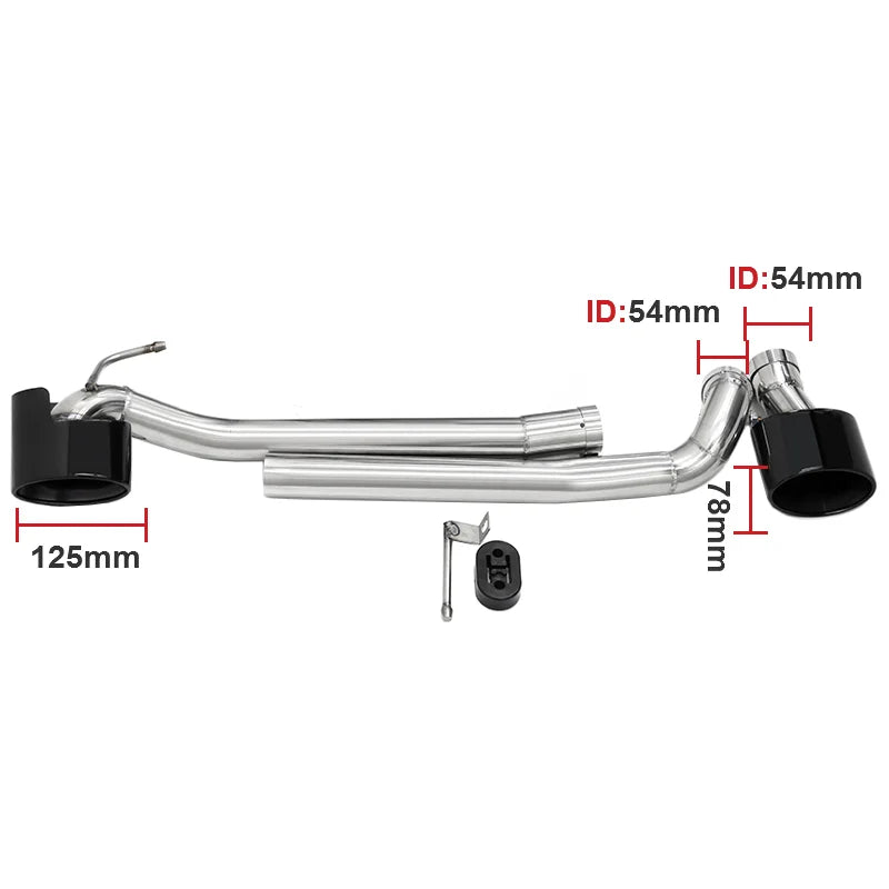 Embout d'Échappement Mercedes Classe C W204 Look C63 Double Sortie