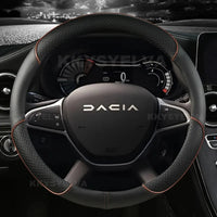 Couvre Volant Dacia Sandero, Logan, Duster, Jogger, Lodgy, Dokker et Spring 2017-2024, Simili Cuir Microfibre 38 cm