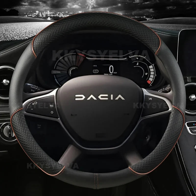 Couvre Volant Dacia Sandero, Logan, Duster, Jogger, Lodgy, Dokker et Spring 2017-2024, Simili Cuir Microfibre 38 cm