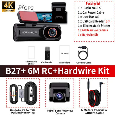 Dashcam ACCEO Mini 4K Wi-Fi GPS Double Objectif