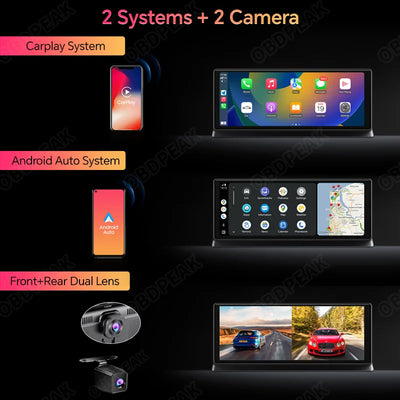 Dashcam 4K CarPlay Android Auto Écran 11,3 Pouces