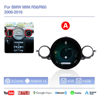 Autoradio Android CarPlay MINI Cooper R56 R60 2006-2016