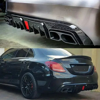 Diffuseur Arrière Aspect Carbone Mercedes Classe C W205 2015-2021