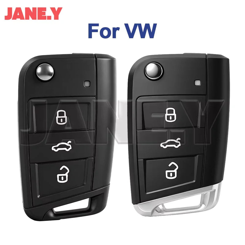 Coque de Clé Volkswagen Golf 7 Polo Tiguan Touran Seat Skoda MQB 3 Touches HU66 ou HU162T