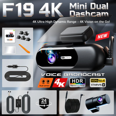 Dashcam 4K Avant et Arrière Wi-Fi Mode Parking