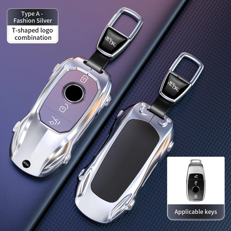 Coque de Protection Clé Mercedes Classe A B C E S W204 W205 W210 W212 W213 W176 W463 GLC GLB GLE AMG Alliage de Zinc Style Supercar