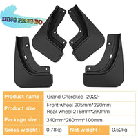 Garde-Boue Jeep Grand Cherokee WL et WL L 2022-2025 Kit 4 Pièces