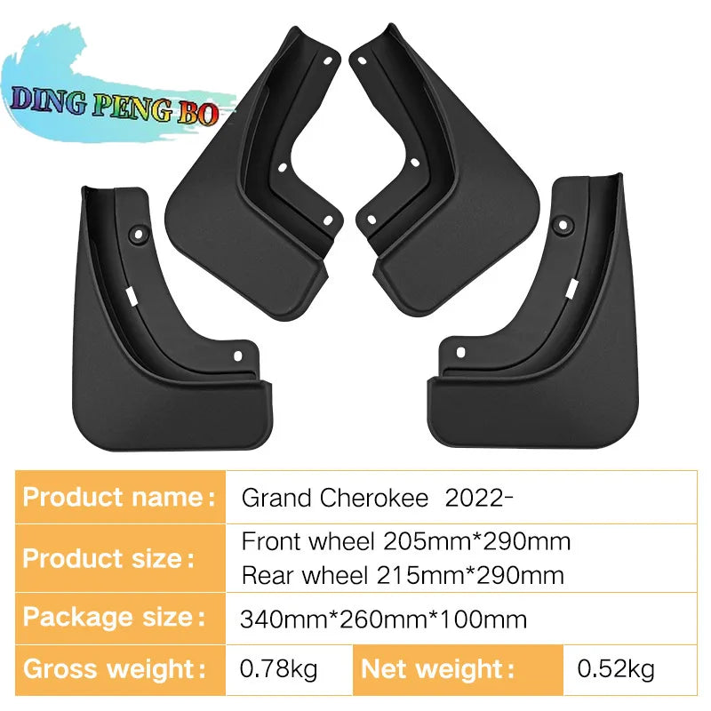 Garde-Boue Jeep Grand Cherokee WL et WL L 2022-2025 Kit 4 Pièces