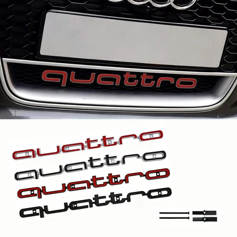 Logo Quattro Audi 42 cm pour Calandre en ABS, 4 Finitions, A3 A4 A5 A6 A7 A8 Q3 Q5 Q7 RS