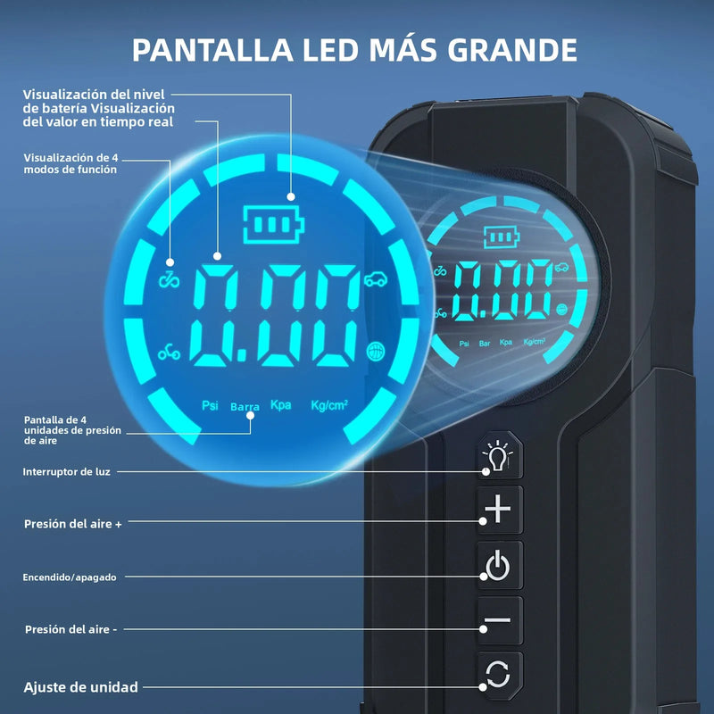 Booster de Batterie Voiture 6000 à 10000 mAh avec Compresseur d'Air