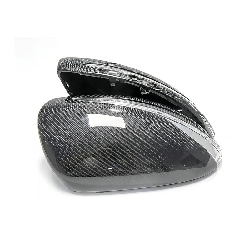 Coque de Rétroviseur Mercedes GLC X253, EQA, EQB X243, EQC N293 en Carbone Véritable de Remplacement, Sec, Forgé ou Liseré Rouge
