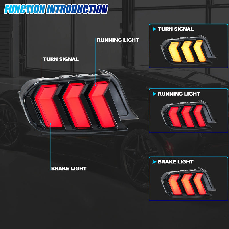 Feux Arrière LED RGB Ford Mustang S550 2015-2023