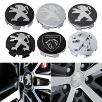Cache-Moyeux Peugeot 60 mm, Lot de 4, Six Modèles Noir, Argent ou Gris, 106 à 508, 2008, 3008, 5008