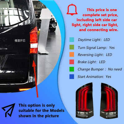 Feux Arrière LED Mercedes Vito W447 2016-2024 Dynamique