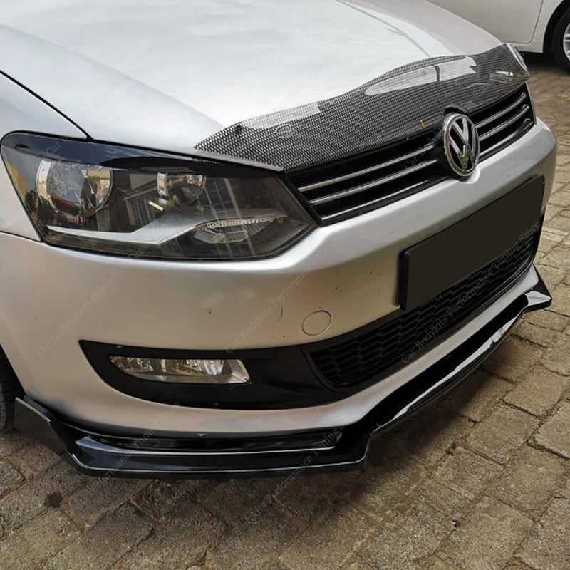 Lame Avant VW Polo MK5 6R 6C 2010-2017 Noir Brillant 3 Éléments
