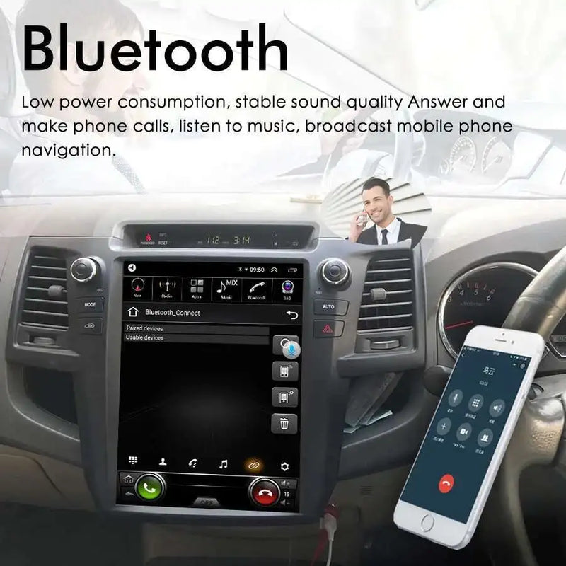Autoradio Android 14 Écran Vertical Toyota Fortuner et Hilux 2005-2014 CarPlay GPS 4G