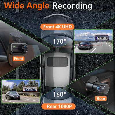 Dashcam G900 4K Avant Arrière Wi-Fi Ventouse