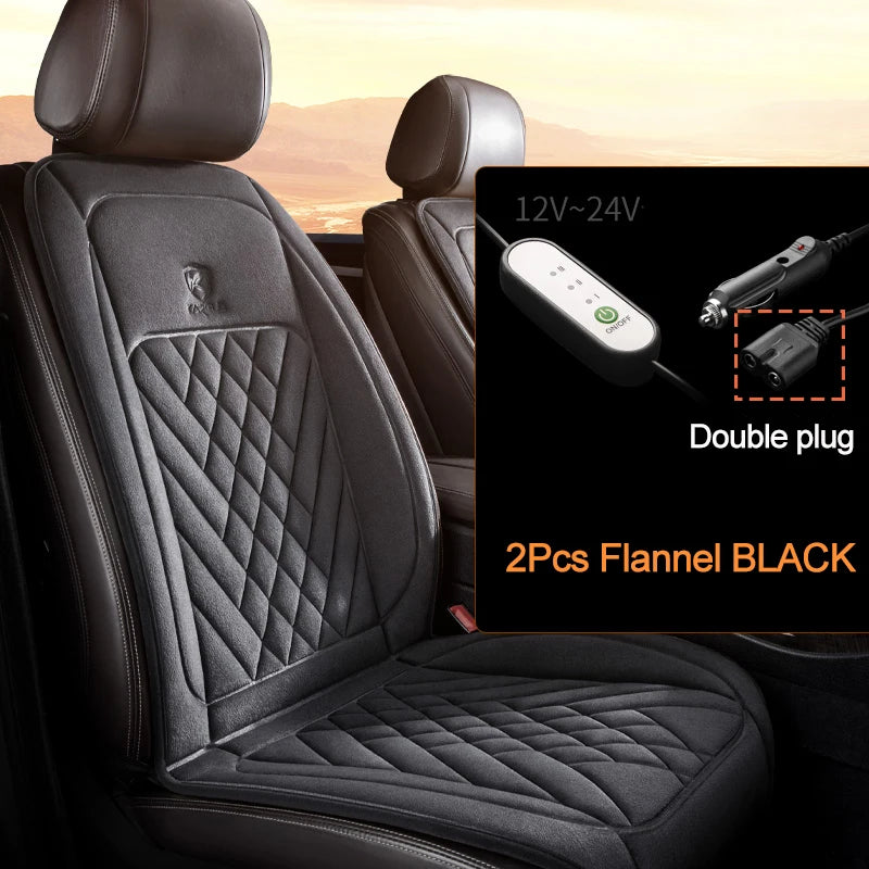 Siège Chauffant Voiture 12V 24V Flanelle Allongé 115 cm