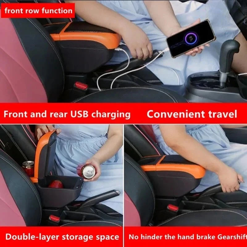Mittelarmlehne Peugeot 206 und 206 CC mit USB-Ladegerät — Seitenansicht