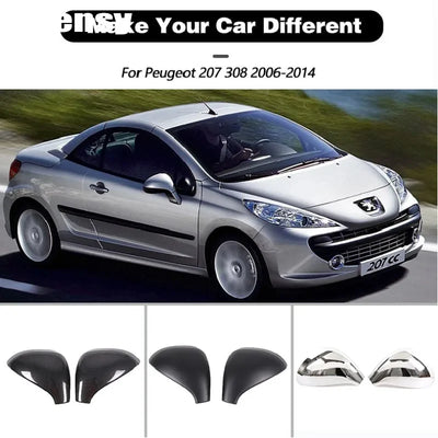 Coque de Rétroviseur Texture Carbone Peugeot 207 308 2006-2014