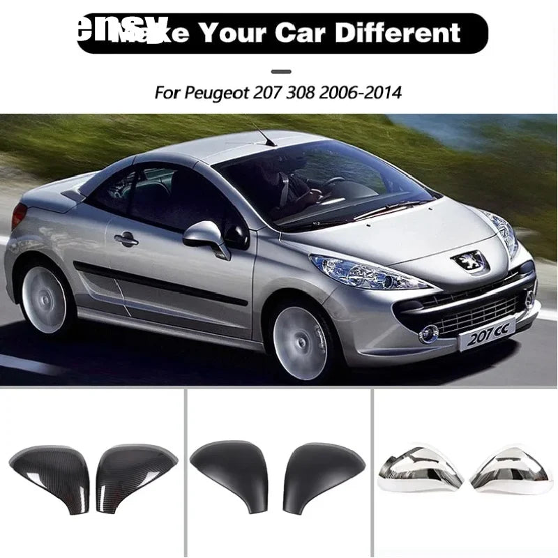 Coque de Rétroviseur Texture Carbone Peugeot 207 308 2006-2014 — détail de finition