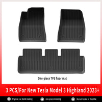 Tapis de Sol Tesla Model 3 Highland 2024-2026 TPE Ensemble 3 à 12 Pièces Simple ou Double Couche