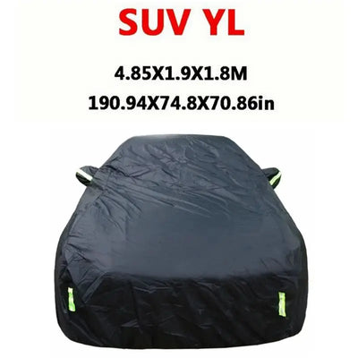 Bâche de Protection Voiture Universelle SUV Berline Noire Anti-UV