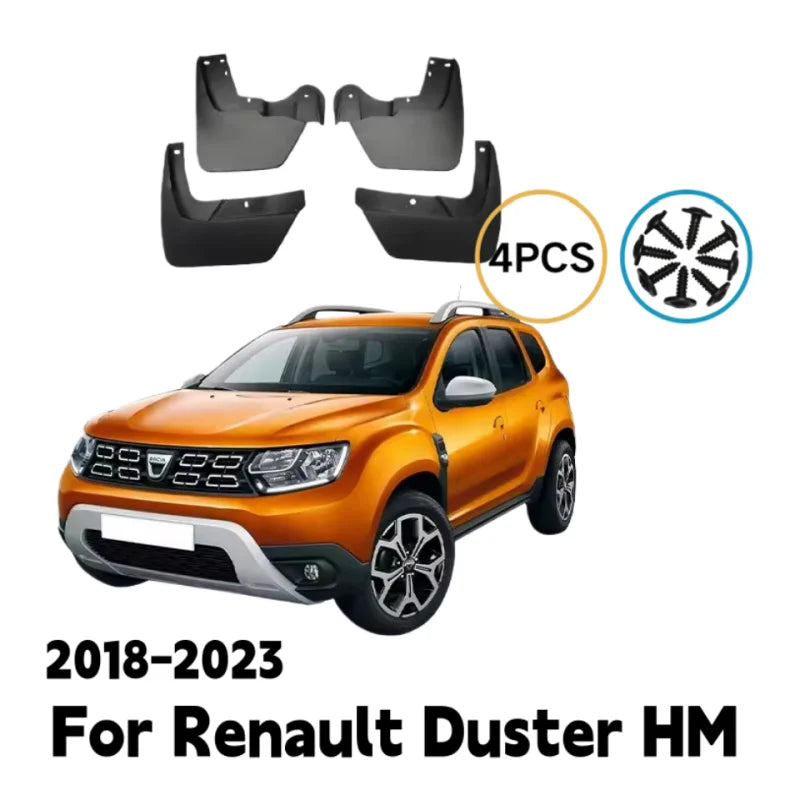 Garde-Boue Renault Duster 2 Dacia Duster 2018-2023 Bavettes 4 Pièces Anti-Éclaboussures