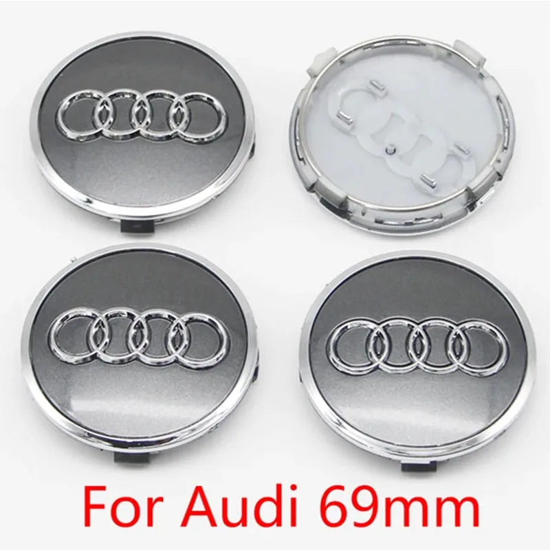 Cache-Moyeux Audi A3 A4 A6 Q5 Q7 60mm 77mm — détail de fixation