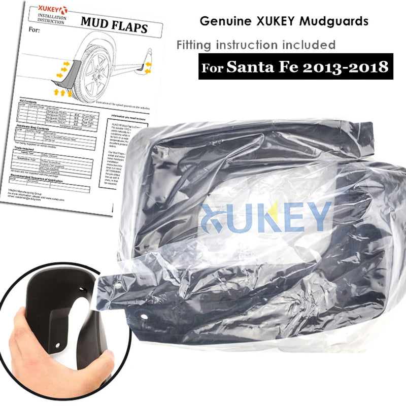 Bavettes Garde-Boue Hyundai Santa Fe DM 2013-2018 Kit 4 Pièces