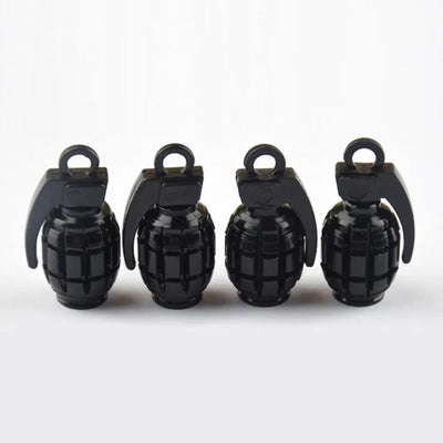 Bouchons de Valve Universels Grenade Aluminium Anti-Poussière