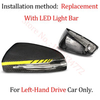 Coque de Rétroviseur Mercedes Classe C W205, E W213, S W222, GLC X253, GLA, GLB, EQA, EQB, EQC en Carbone Véritable, 8 Styles