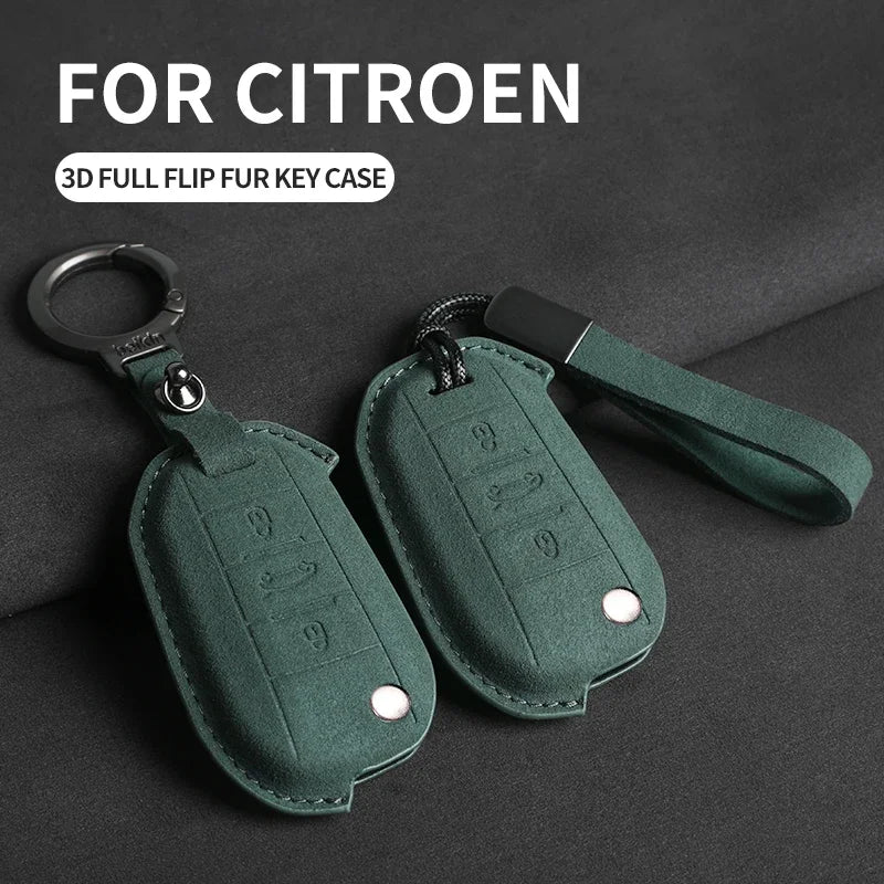 Coque de Clé Peugeot Citroën Suédine Clé Repliable ou Fixe 3 Touches