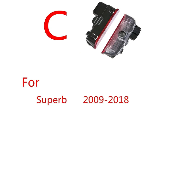 Projecteur Porte Skoda Octavia, Superb, Fabia, Kodiaq, Karoq, Yeti, 2004-2024, Lumière de Bienvenue, Lot de 2
