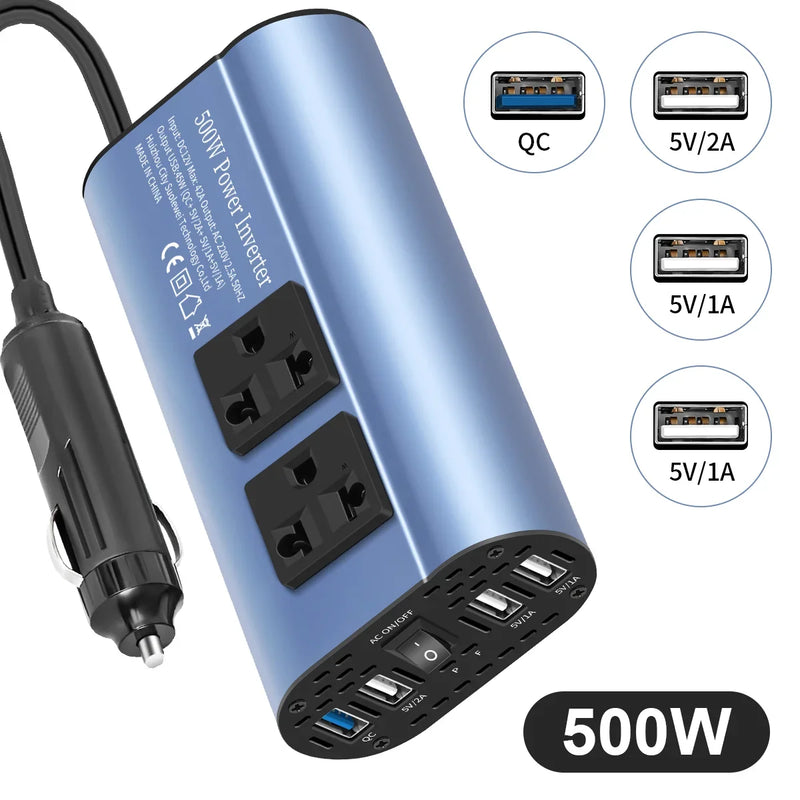 Convertisseur 12V 220V Voiture Allume-Cigare 400 W 500 W USB