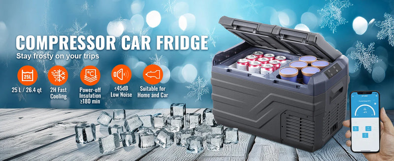 Réfrigérateur de Voiture Double Zone 25 à 40 L Congélateur Portable à Compresseur 12/24 V