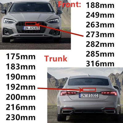 Logo Audi 4 Anneaux Noir ABS A5 Q3 Q8 TT