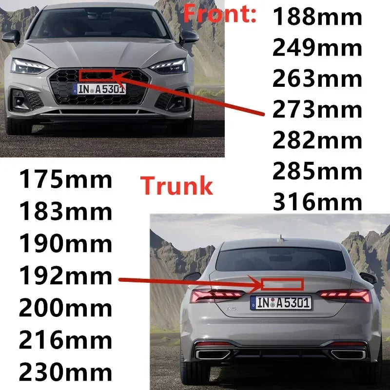 Logo Audi 4 Anneaux Noir ABS A5 Q3 Q8 TT