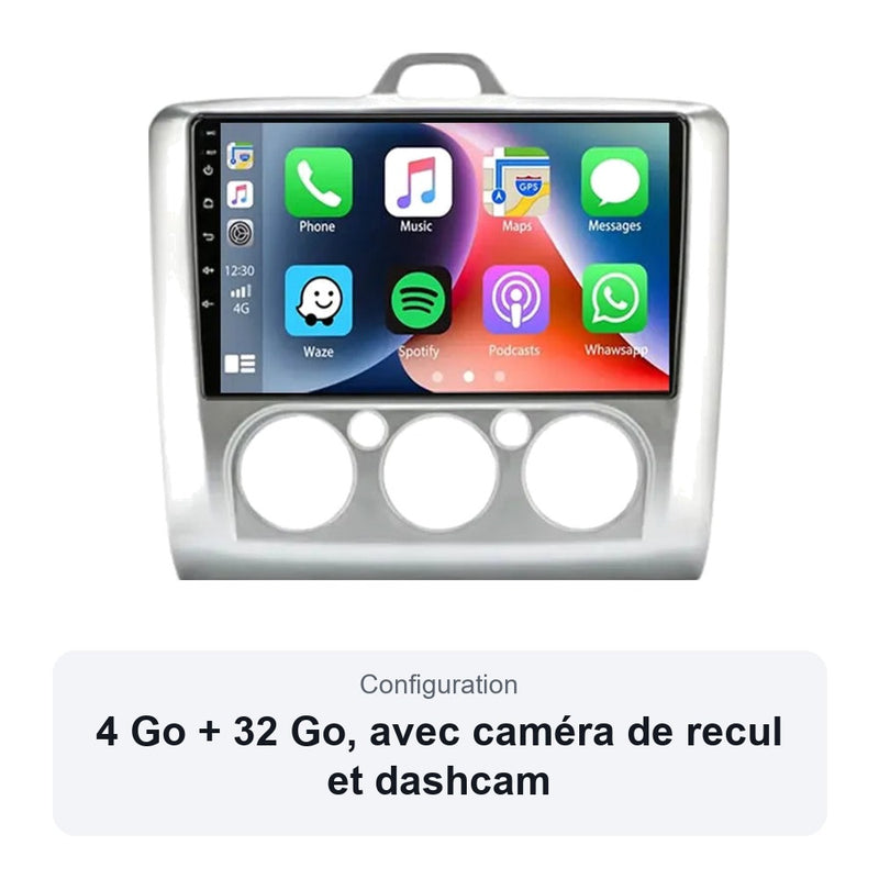 Autoradio CarPlay Ford Focus 2 2004-2011 Android Écran Tactile