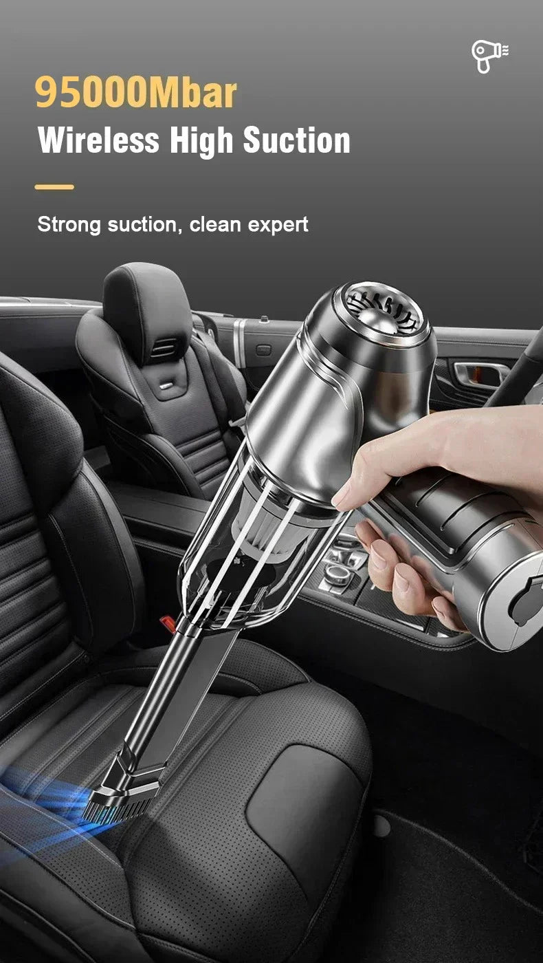 Aspirateur de Voiture Sans Fil 120 W Moteur Sans Balais Batterie 6000 mAh Souffle avec Accessoires